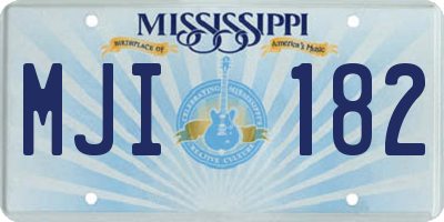 MS license plate MJI182