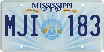 MS license plate MJI183