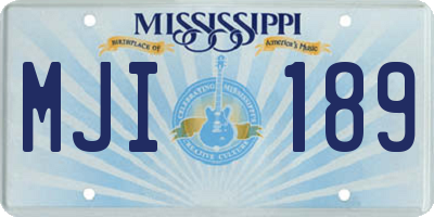 MS license plate MJI189