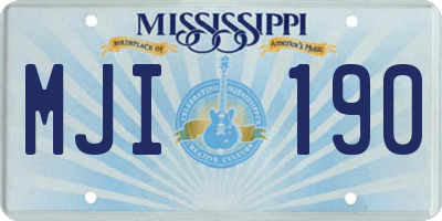 MS license plate MJI190