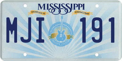 MS license plate MJI191