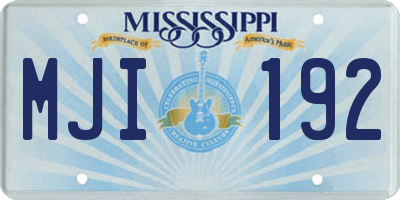 MS license plate MJI192
