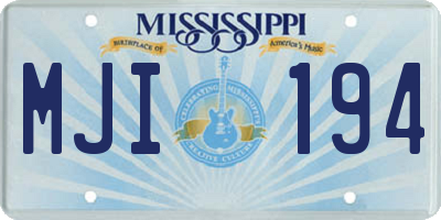 MS license plate MJI194