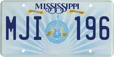 MS license plate MJI196