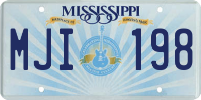MS license plate MJI198