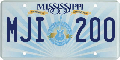 MS license plate MJI200