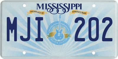 MS license plate MJI202