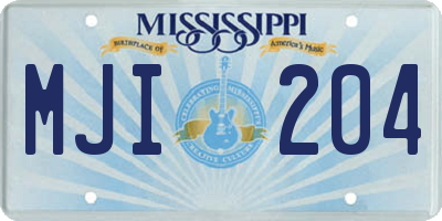 MS license plate MJI204