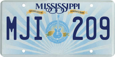 MS license plate MJI209