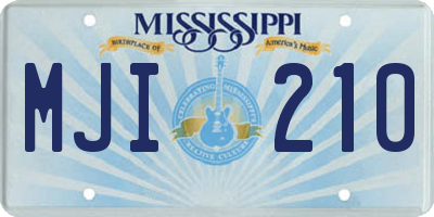 MS license plate MJI210