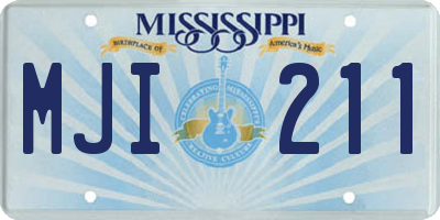 MS license plate MJI211