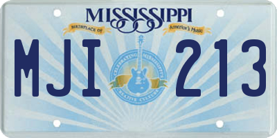 MS license plate MJI213