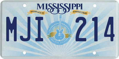 MS license plate MJI214