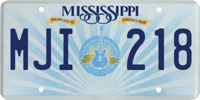 MS license plate MJI218