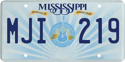 MS license plate MJI219