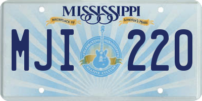 MS license plate MJI220