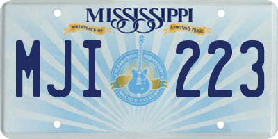 MS license plate MJI223