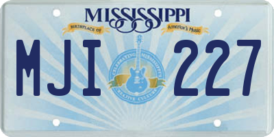 MS license plate MJI227