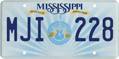 MS license plate MJI228