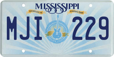 MS license plate MJI229