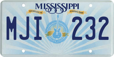 MS license plate MJI232