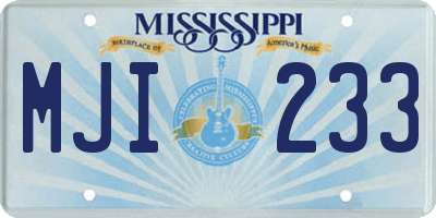 MS license plate MJI233