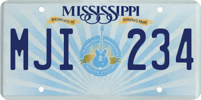 MS license plate MJI234