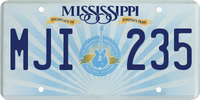 MS license plate MJI235