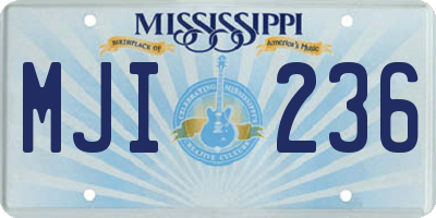 MS license plate MJI236