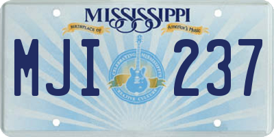MS license plate MJI237