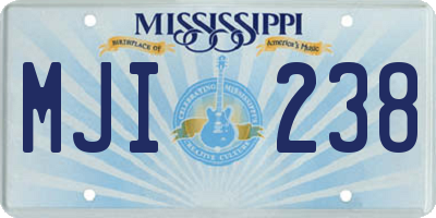 MS license plate MJI238
