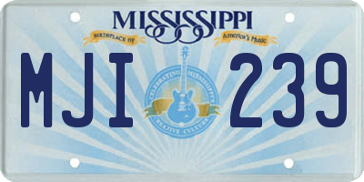 MS license plate MJI239