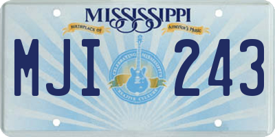 MS license plate MJI243