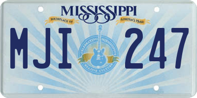MS license plate MJI247
