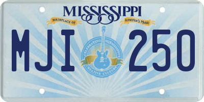 MS license plate MJI250
