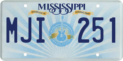 MS license plate MJI251