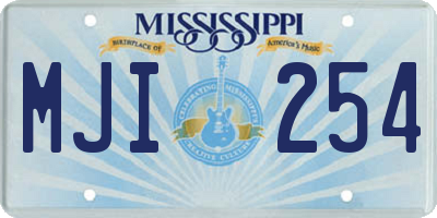 MS license plate MJI254