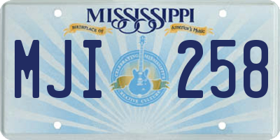 MS license plate MJI258