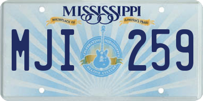 MS license plate MJI259