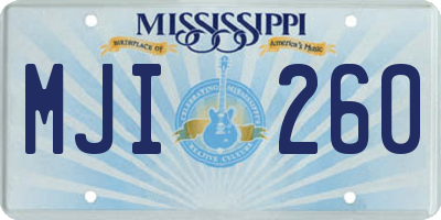 MS license plate MJI260