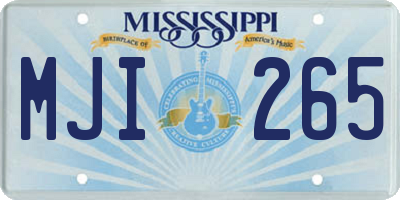 MS license plate MJI265