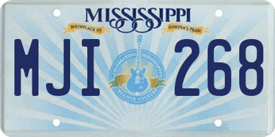 MS license plate MJI268