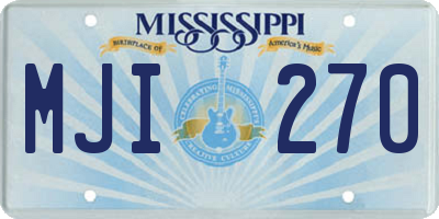 MS license plate MJI270