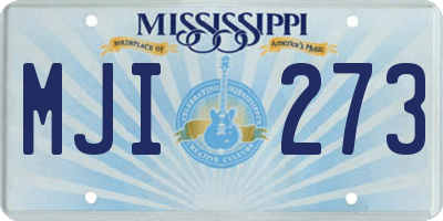 MS license plate MJI273