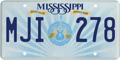 MS license plate MJI278
