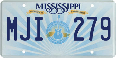 MS license plate MJI279