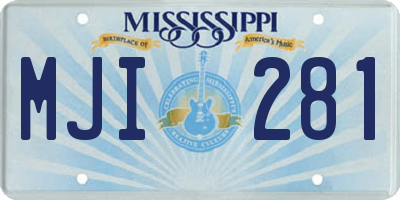MS license plate MJI281