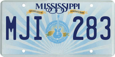 MS license plate MJI283