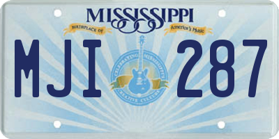 MS license plate MJI287