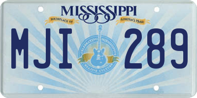 MS license plate MJI289